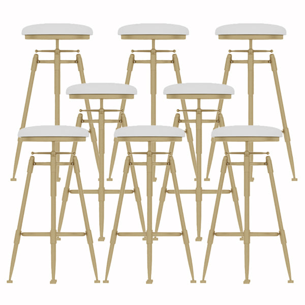 Glam Liftable Rotatable Counter Stool Iron Cafe Bar Stool with Cushion and Pedal