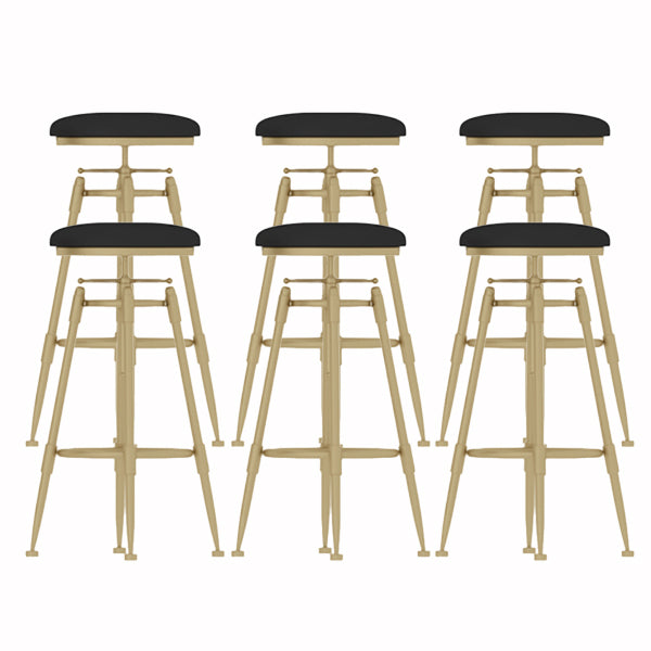 Glam Liftable Rotatable Counter Stool Iron Cafe Bar Stool with Cushion and Pedal