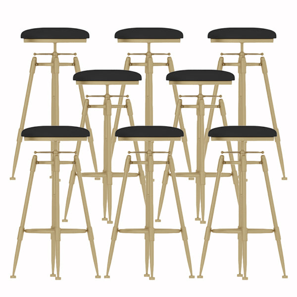 Glam Liftable Rotatable Counter Stool Iron Cafe Bar Stool with Cushion and Pedal