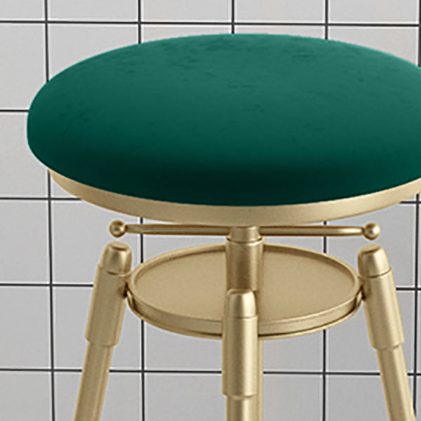 Glam Liftable Rotatable Counter Stool Iron Cafe Bar Stool with Cushion and Pedal