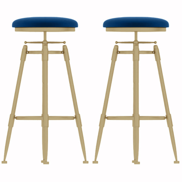 Glam Liftable Rotatable Counter Stool Iron Cafe Bar Stool with Cushion and Pedal