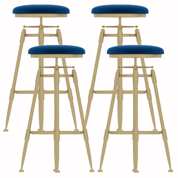 Glam Liftable Rotatable Counter Stool Iron Cafe Bar Stool with Cushion and Pedal