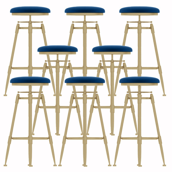 Glam Liftable Rotatable Counter Stool Iron Cafe Bar Stool with Cushion and Pedal