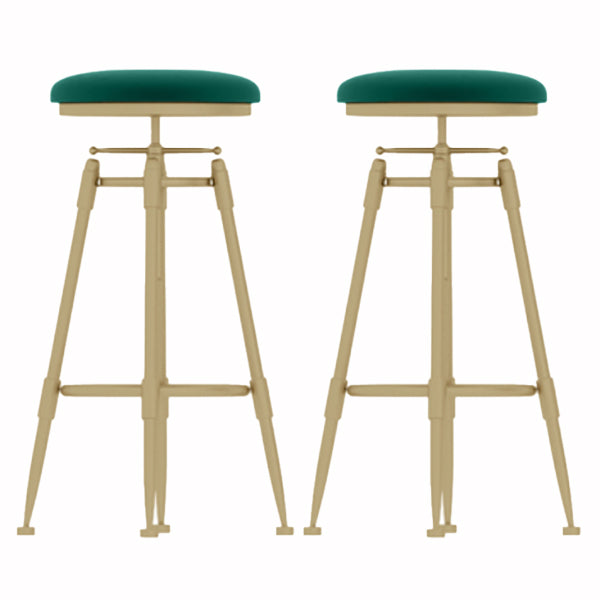 Glam Liftable Rotatable Counter Stool Iron Cafe Bar Stool with Cushion and Pedal