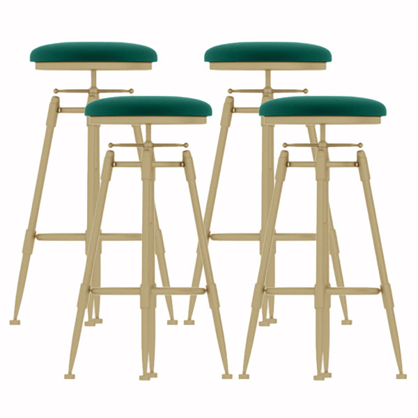Glam Liftable Rotatable Counter Stool Iron Cafe Bar Stool with Cushion and Pedal