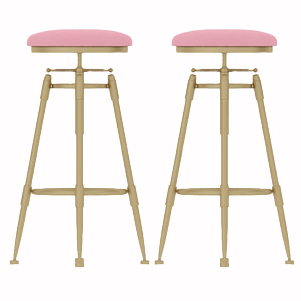 Glam Liftable Rotatable Counter Stool Iron Cafe Bar Stool with Cushion and Pedal