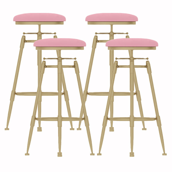 Glam Liftable Rotatable Counter Stool Iron Cafe Bar Stool with Cushion and Pedal