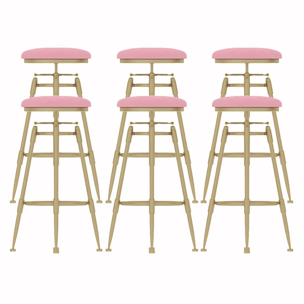 Glam Liftable Rotatable Counter Stool Iron Cafe Bar Stool with Cushion and Pedal