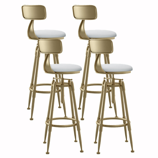 Glam Liftable Rotatable Counter Stool Iron Cafe Bar Stool with Cushion and Pedal