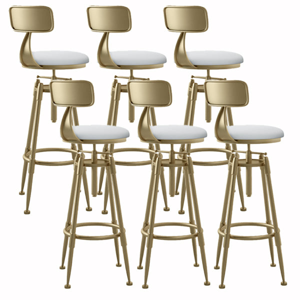 Glam Liftable Rotatable Counter Stool Iron Cafe Bar Stool with Cushion and Pedal