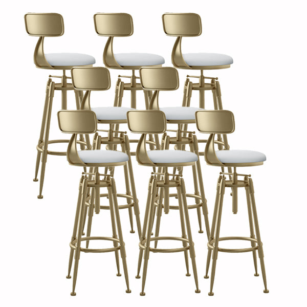 Glam Liftable Rotatable Counter Stool Iron Cafe Bar Stool with Cushion and Pedal