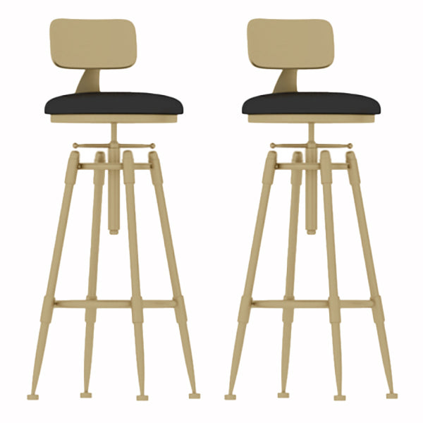 Glam Liftable Rotatable Counter Stool Iron Cafe Bar Stool with Cushion and Pedal