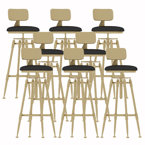 Glam Liftable Rotatable Counter Stool Iron Cafe Bar Stool with Cushion and Pedal