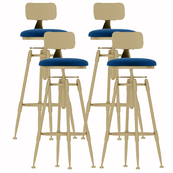 Glam Liftable Rotatable Counter Stool Iron Cafe Bar Stool with Cushion and Pedal