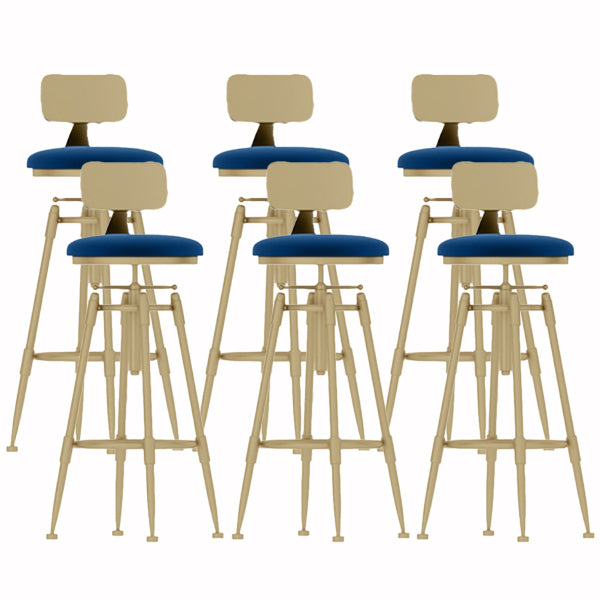 Glam Liftable Rotatable Counter Stool Iron Cafe Bar Stool with Cushion and Pedal