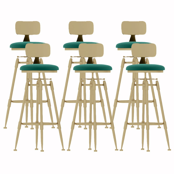 Glam Liftable Rotatable Counter Stool Iron Cafe Bar Stool with Cushion and Pedal