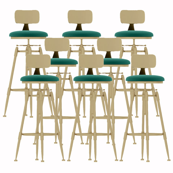 Glam Liftable Rotatable Counter Stool Iron Cafe Bar Stool with Cushion and Pedal