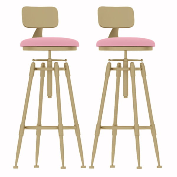 Glam Liftable Rotatable Counter Stool Iron Cafe Bar Stool with Cushion and Pedal