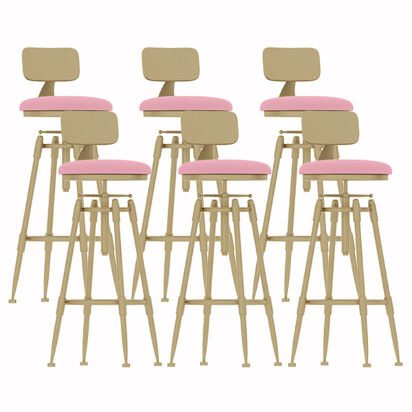 Glam Liftable Rotatable Counter Stool Iron Cafe Bar Stool with Cushion and Pedal
