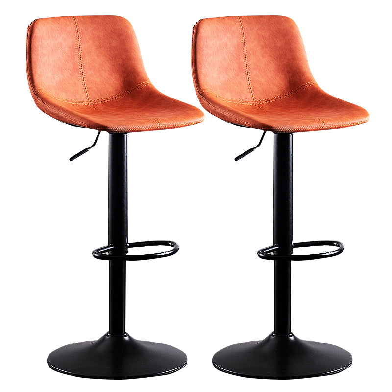 Home Modern Adjustable Height Stool Matte Finish Leather Barstool