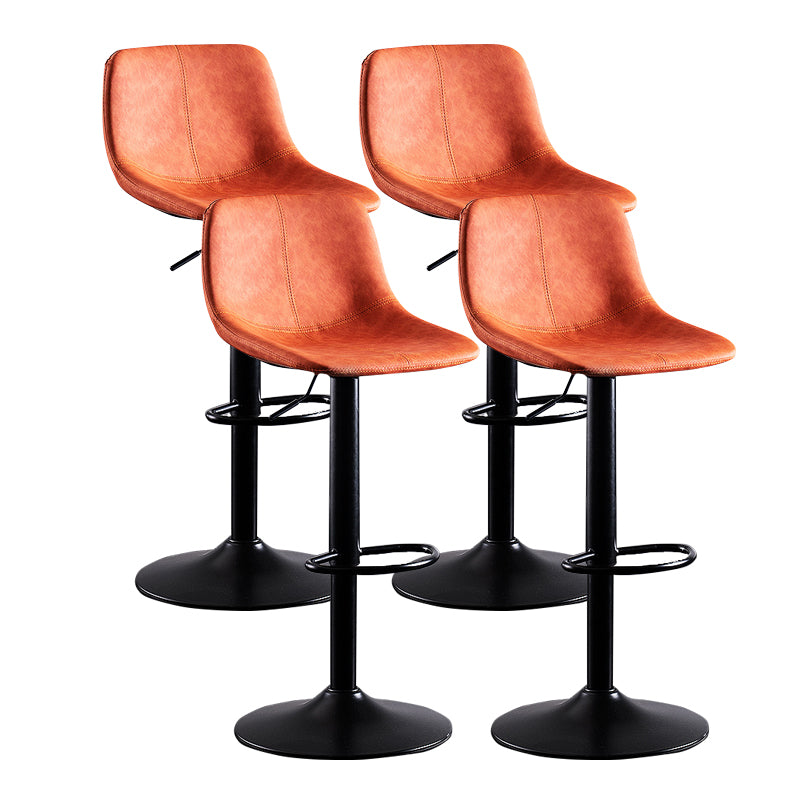 Home Modern Adjustable Height Stool Matte Finish Leather Barstool