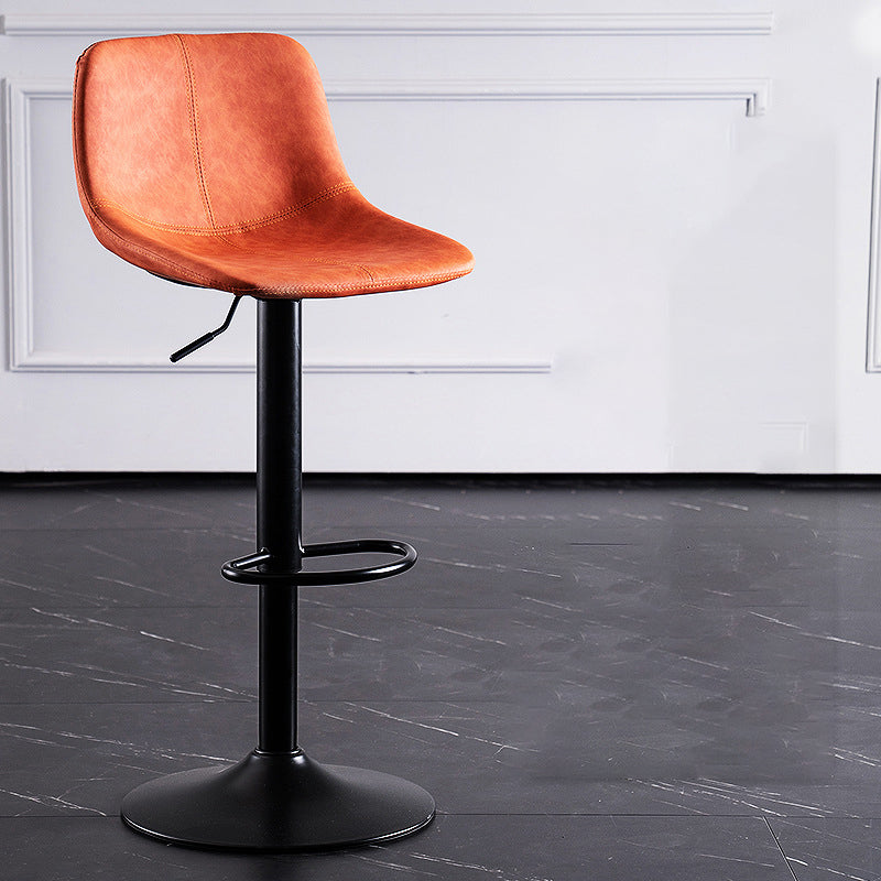 Home Modern Adjustable Height Stool Matte Finish Leather Barstool