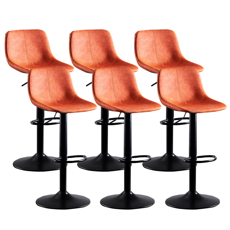 Home Modern Adjustable Height Stool Matte Finish Leather Barstool
