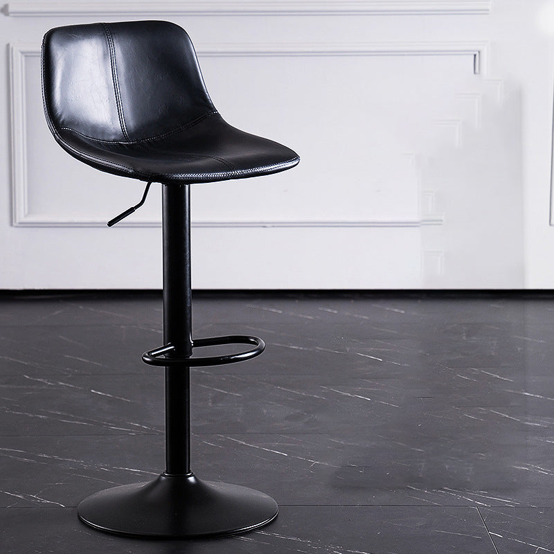 Home Modern Adjustable Height Stool Matte Finish Leather Barstool