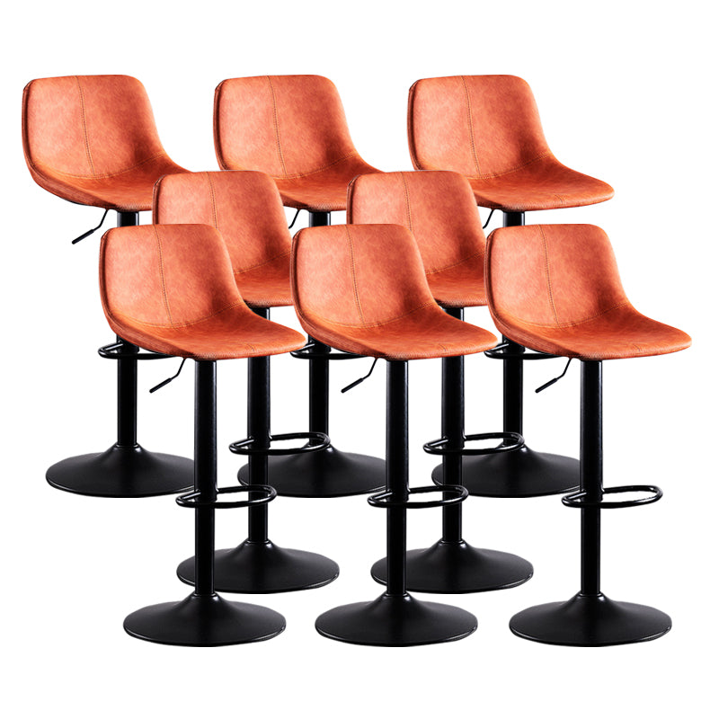 Home Modern Adjustable Height Stool Matte Finish Leather Barstool