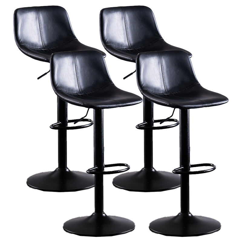 Home Modern Adjustable Height Stool Matte Finish Leather Barstool