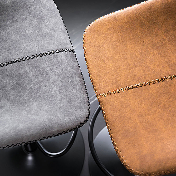Home Modern Adjustable Height Stool Matte Finish Leather Barstool