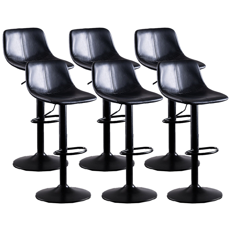 Home Modern Adjustable Height Stool Matte Finish Leather Barstool