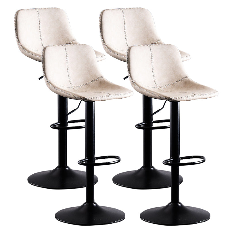 Home Modern Adjustable Height Stool Matte Finish Leather Barstool