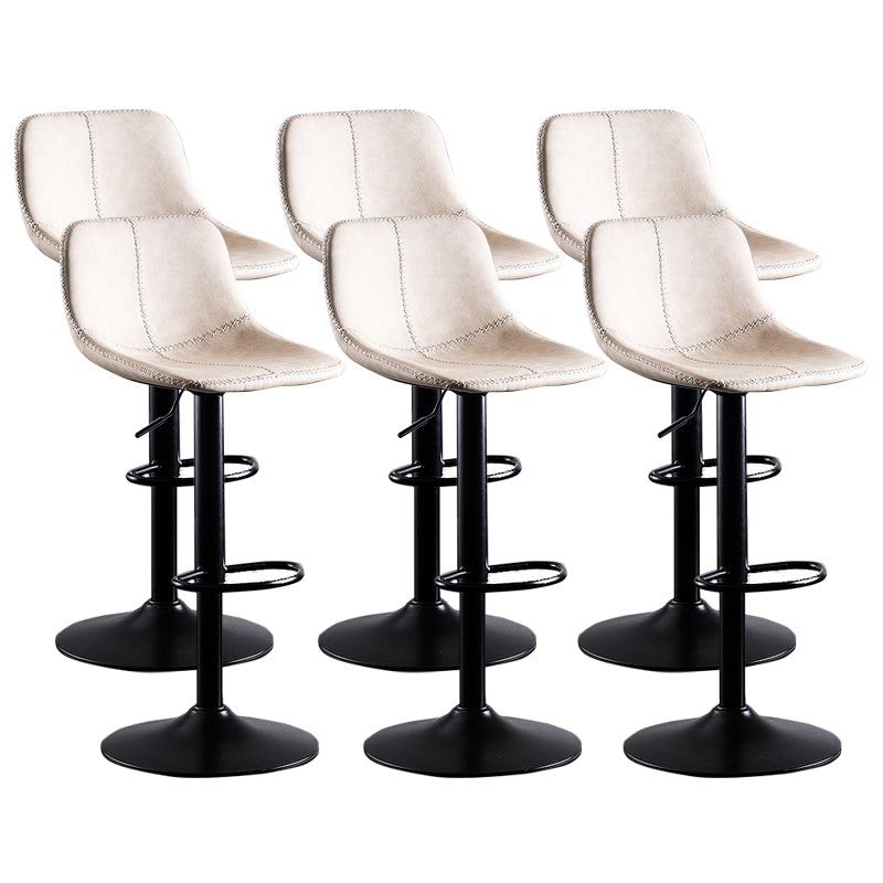 Home Modern Adjustable Height Stool Matte Finish Leather Barstool