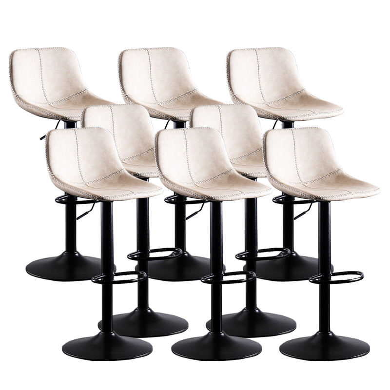 Home Modern Adjustable Height Stool Matte Finish Leather Barstool