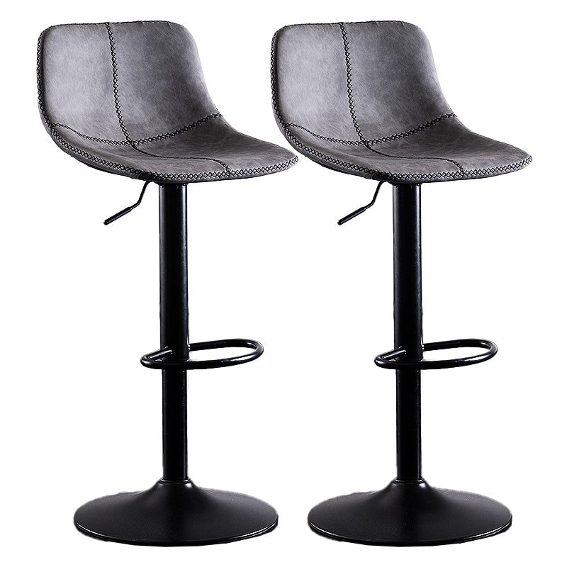 Home Modern Adjustable Height Stool Matte Finish Leather Barstool