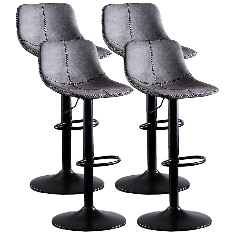 Home Modern Adjustable Height Stool Matte Finish Leather Barstool