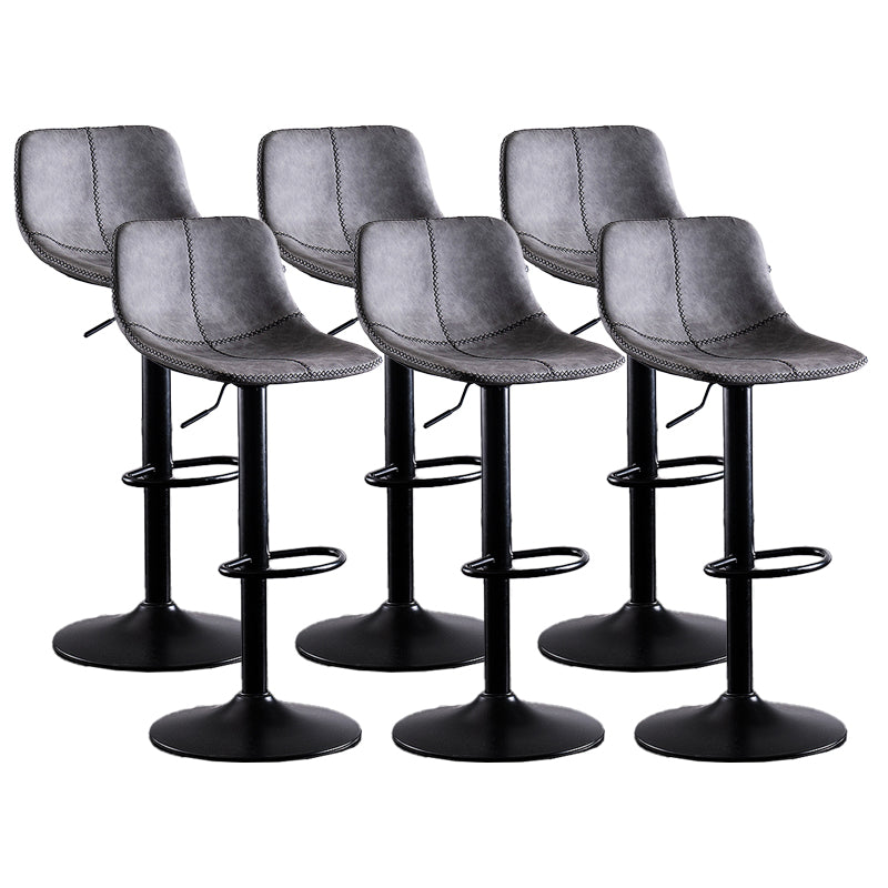 Home Modern Adjustable Height Stool Matte Finish Leather Barstool