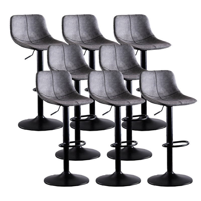 Home Modern Adjustable Height Stool Matte Finish Leather Barstool