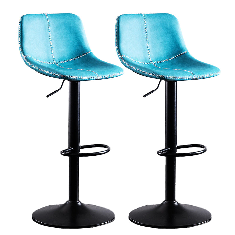 Home Modern Adjustable Height Stool Matte Finish Leather Barstool