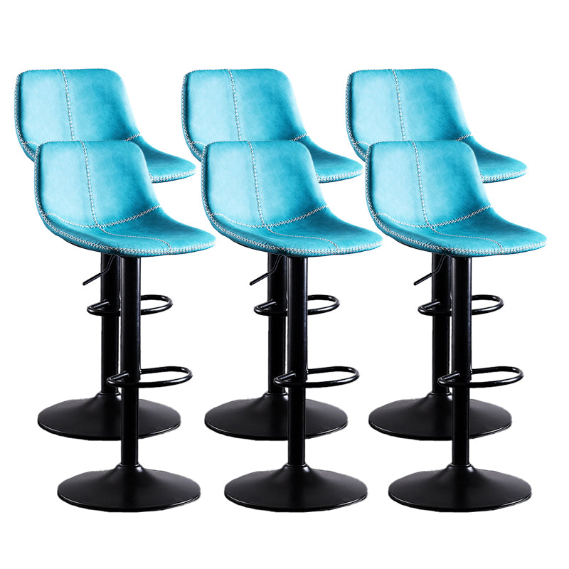 Home Modern Adjustable Height Stool Matte Finish Leather Barstool