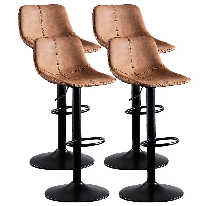 Home Modern Adjustable Height Stool Matte Finish Leather Barstool