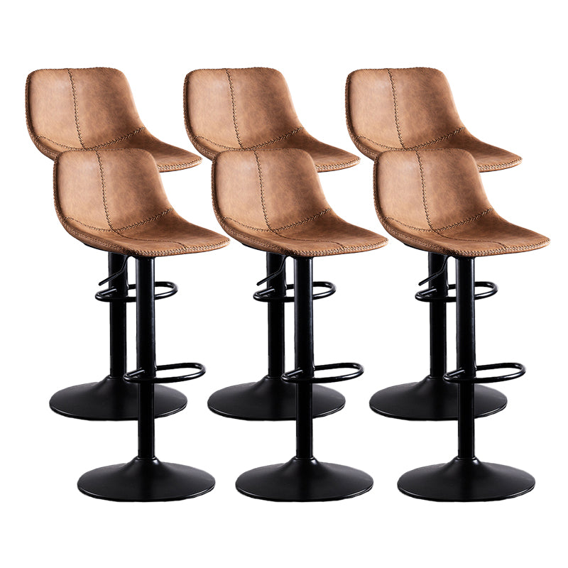 Home Modern Adjustable Height Stool Matte Finish Leather Barstool