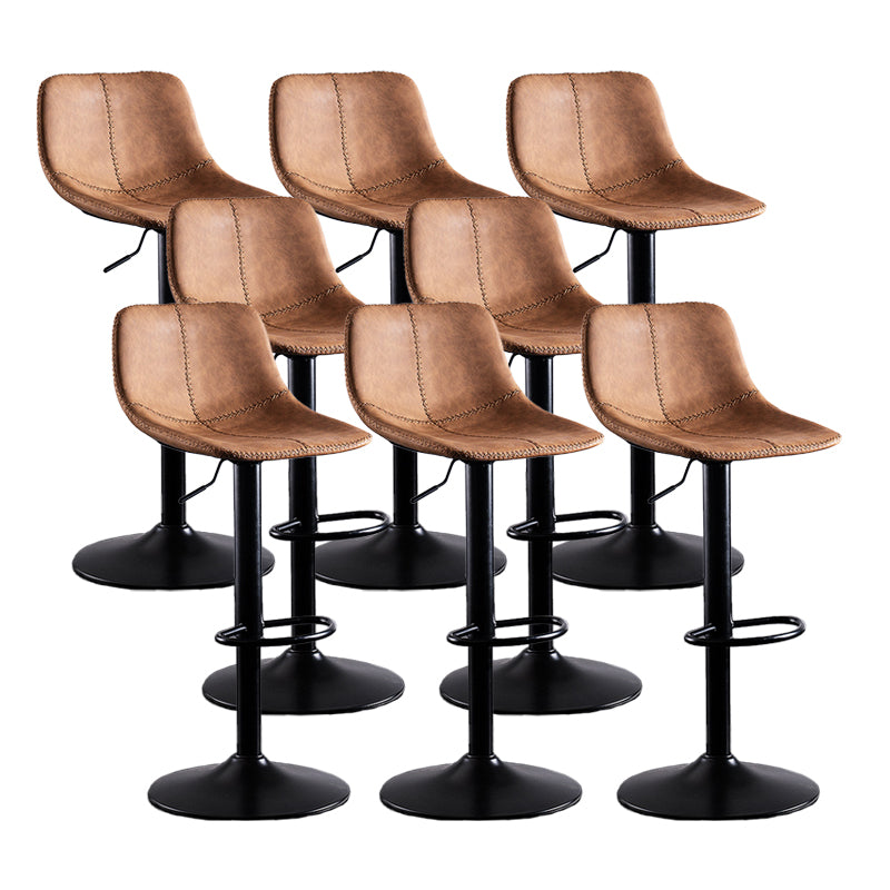 Home Modern Adjustable Height Stool Matte Finish Leather Barstool