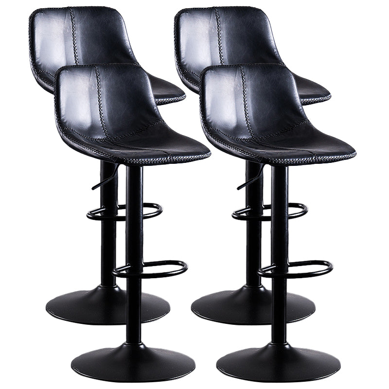 Home Modern Adjustable Height Stool Matte Finish Leather Barstool