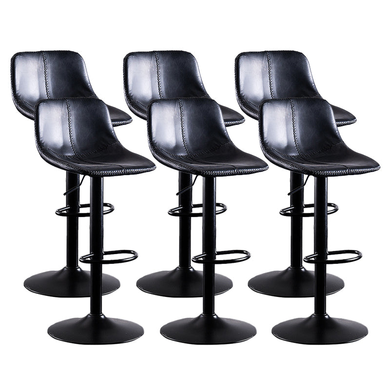 Home Modern Adjustable Height Stool Matte Finish Leather Barstool