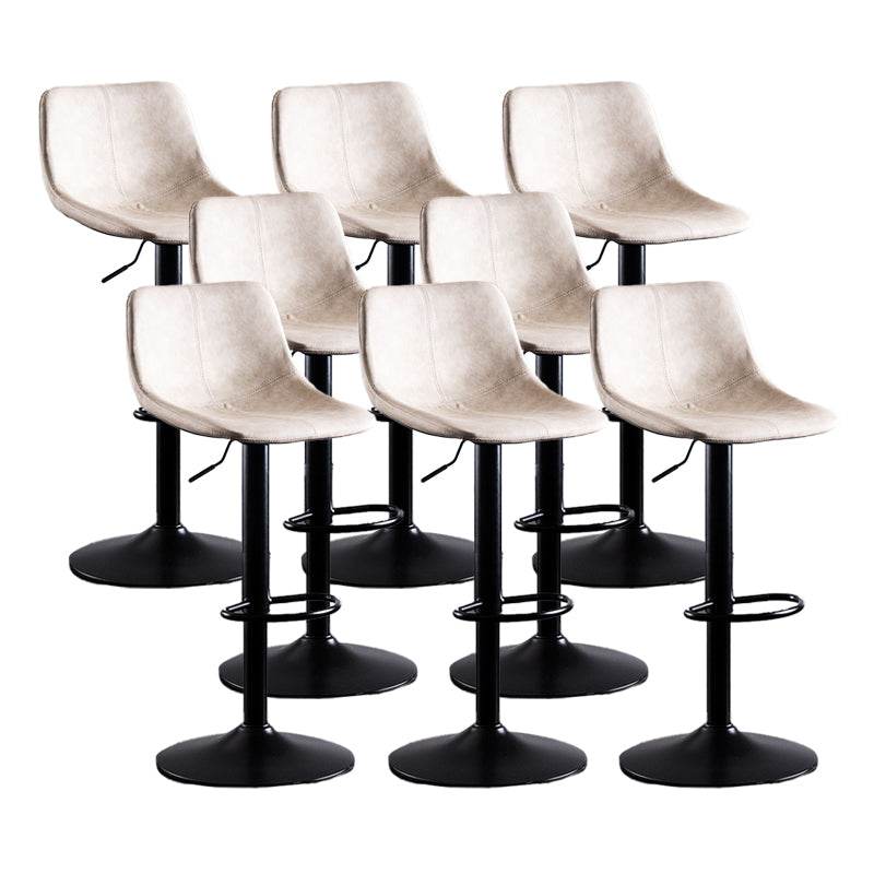 Home Modern Adjustable Height Stool Matte Finish Leather Barstool