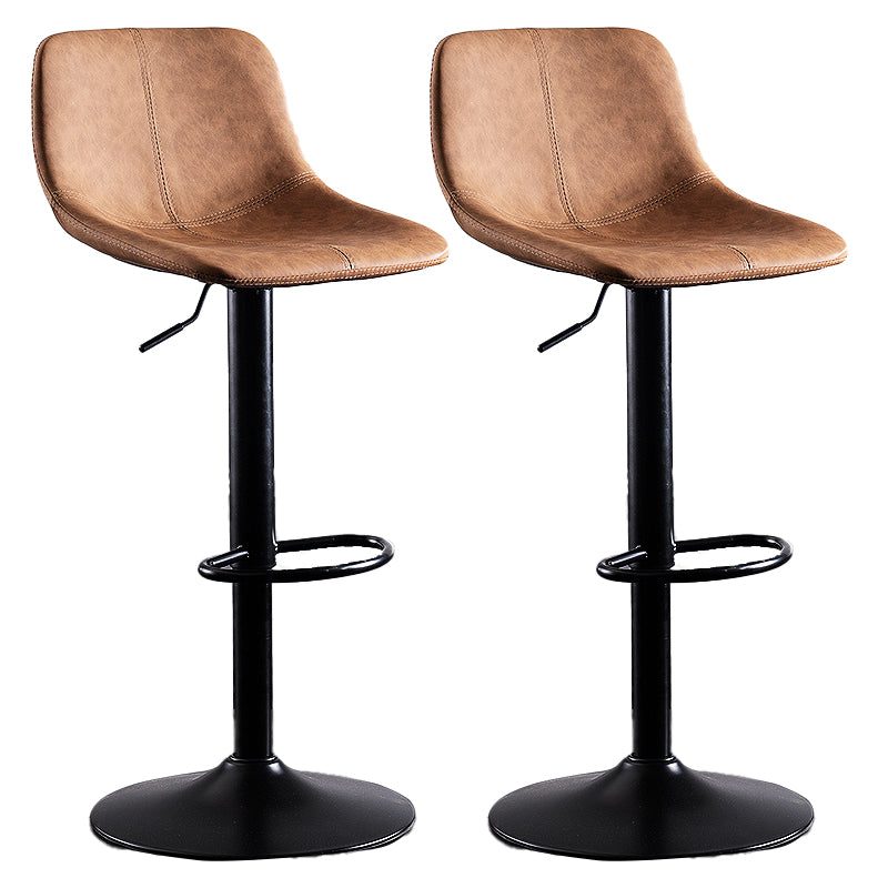 Home Modern Adjustable Height Stool Matte Finish Leather Barstool