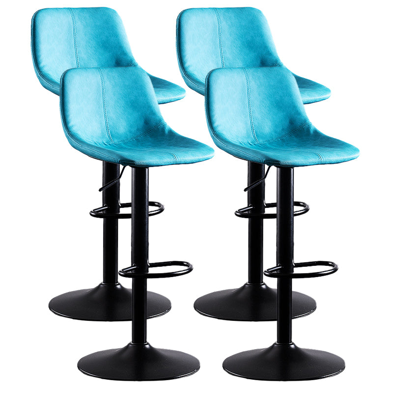 Home Modern Adjustable Height Stool Matte Finish Leather Barstool