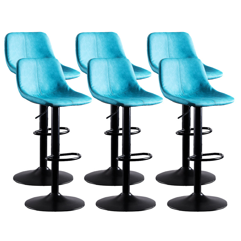 Home Modern Adjustable Height Stool Matte Finish Leather Barstool